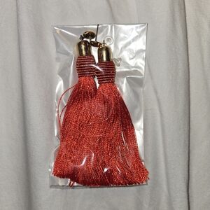 Red Tassel Earrings